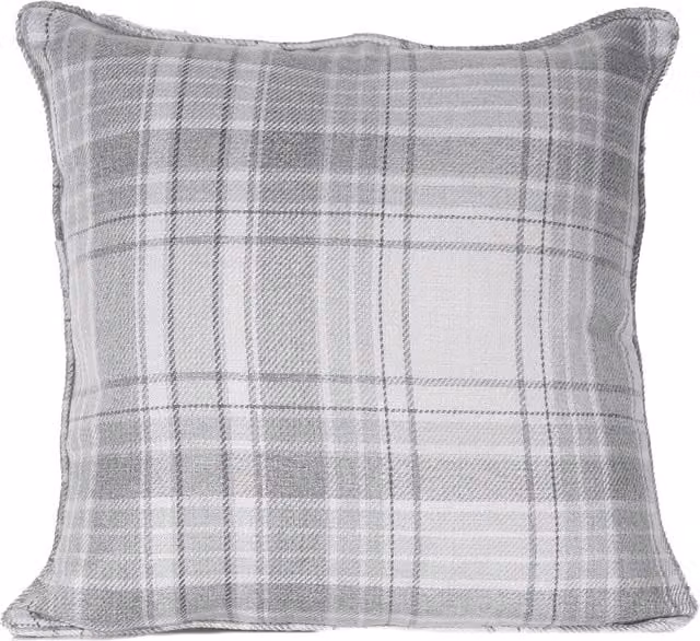 Divante Grey Checked Country House Square Cushion