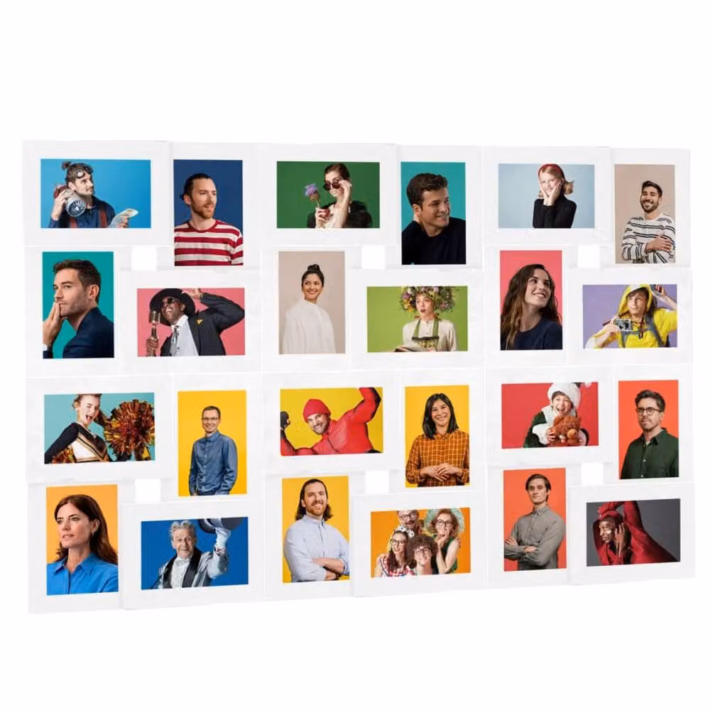 Berkfield Home Modern White Collage Photo Frame for 24 Pictures, W/H: 13 x 18 cm – 2