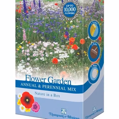 Thompson & Morgan Flower Garden Seed Scatter Pack, Multicolour Annual and Perennial Mix (2 Units)