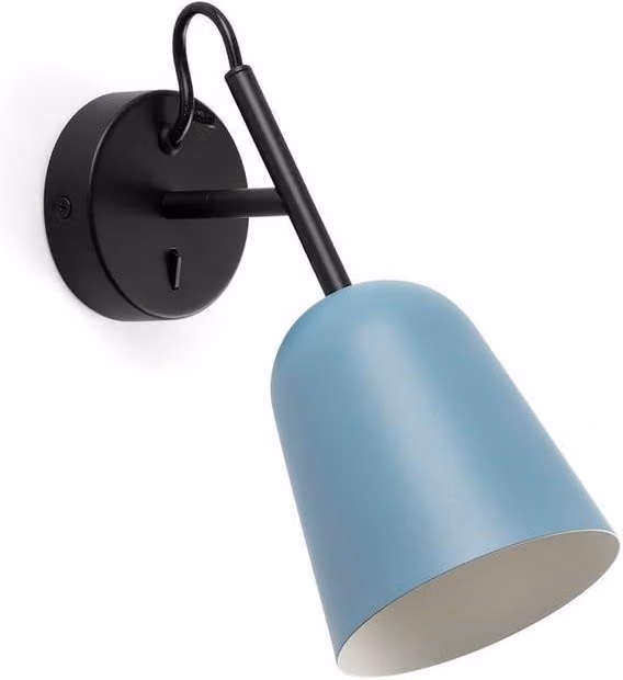 Netlighting Studio Single Spotlight Wall Lamp in Matt Black and Blue – 1