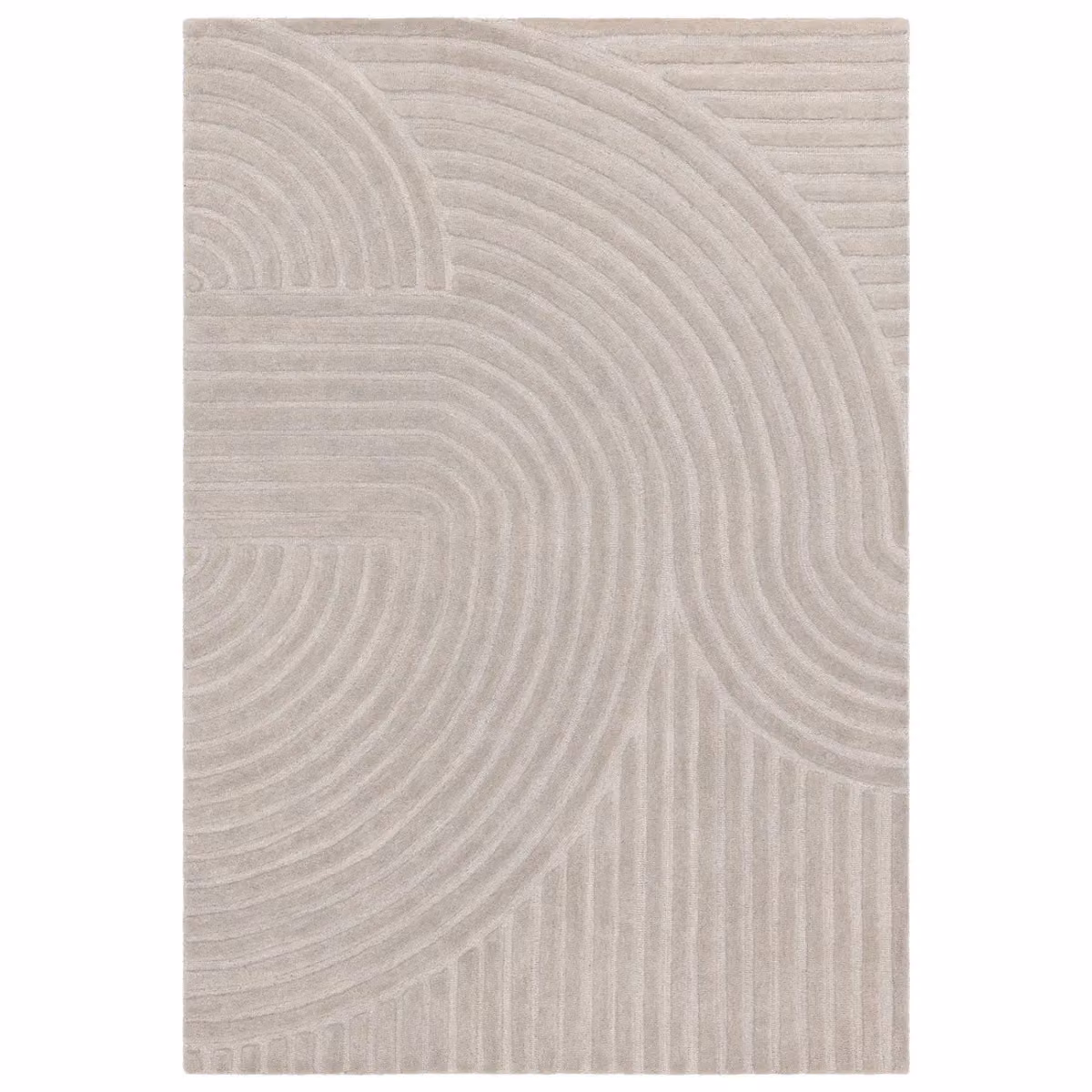 The Rug Shop UK Silver Handmade Wool Modern Geometric Easy To Clean Area Rug W: 160 cm, D: 230 cm – 3