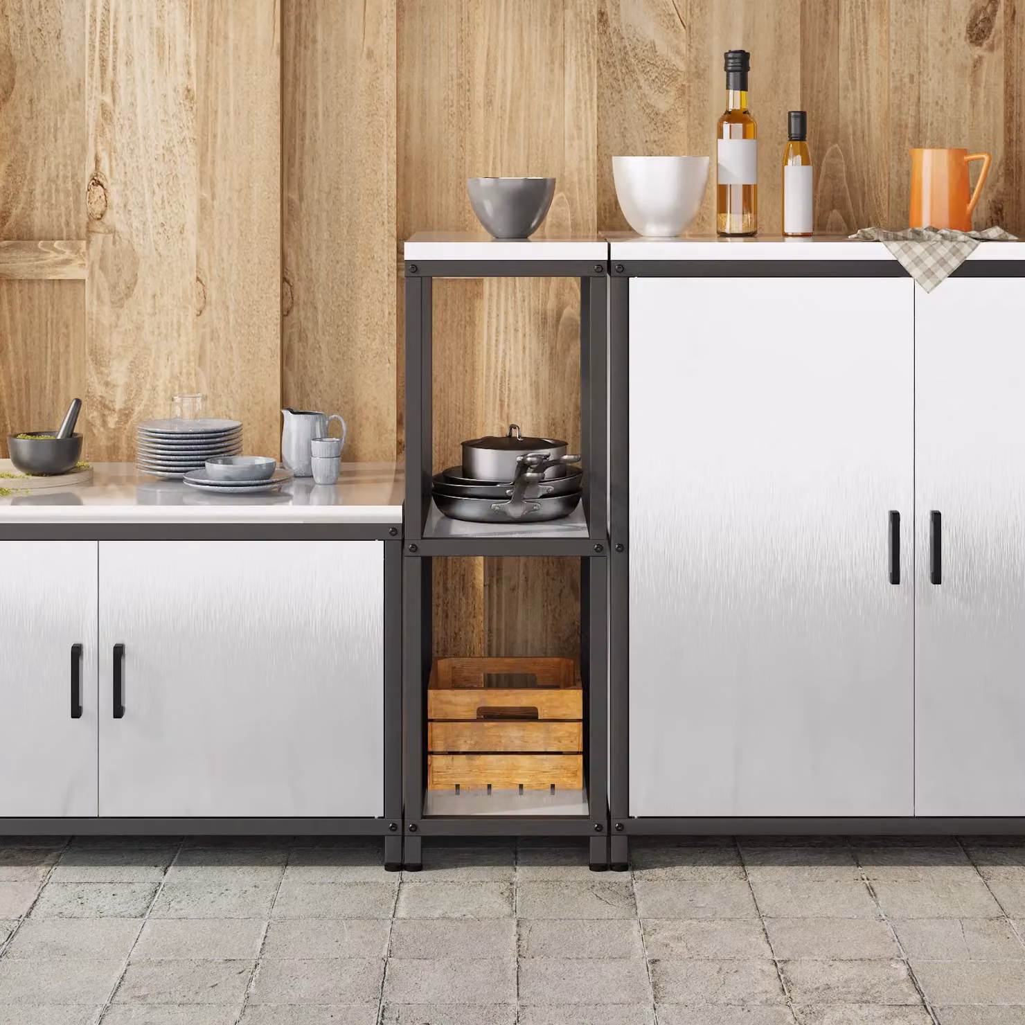 Berkfield Home Silver Stainless Steel Kitchen Storage Shelf – 3