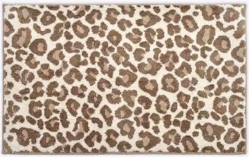 Allure Bath Fashions Leopard Bath Mat, Non-Slip and Quick-Drying, Beige, W: 50 cm, D: 80 cm