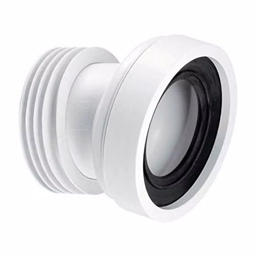 McAlpine WC-CON7A 14 Degree Angle Rigid Plastic WC Connector, White