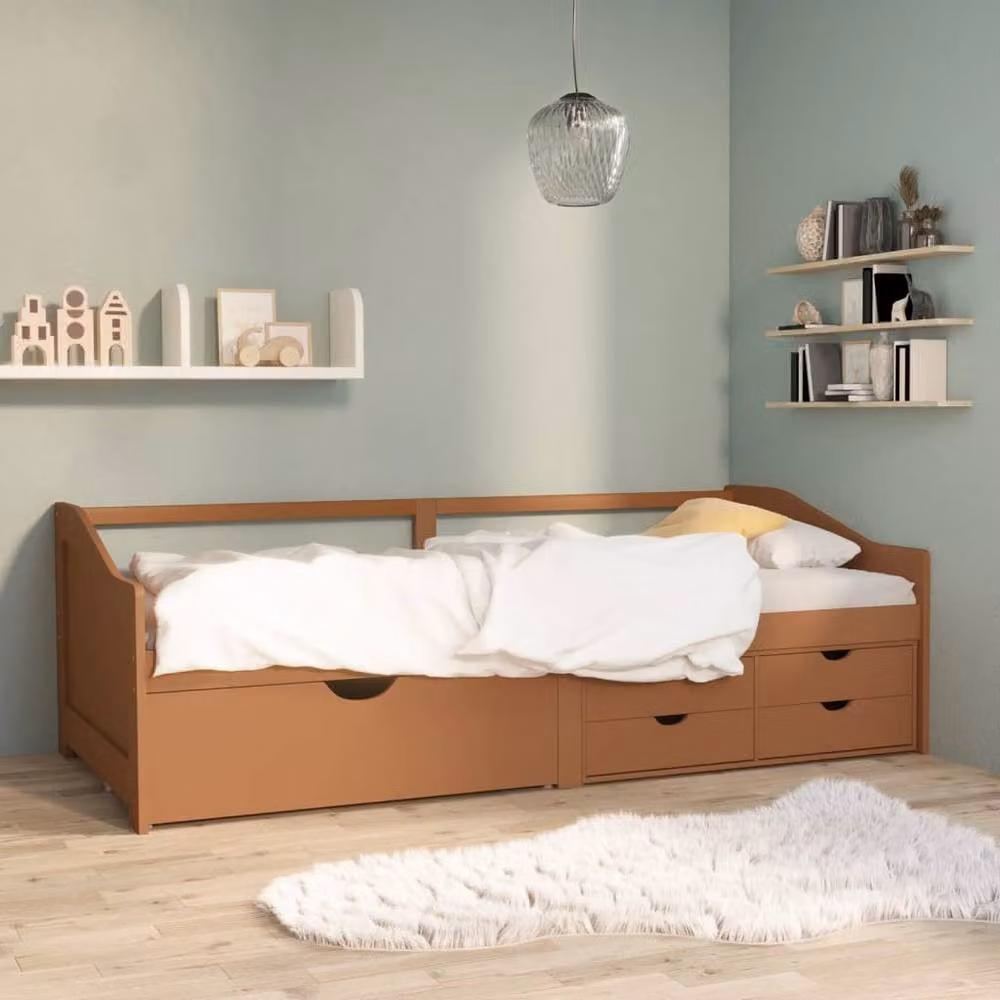 Berkfield Home 3-Seater Day Bed with Drawers, Honey Brown Solid Pinewood, W/D/H: 200 x 90 x 66 cm – 2