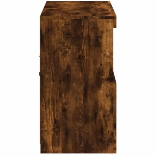 vidaXL Modern Sideboard with Integrated LED Lights in Smoked Oak, W: 81 cm, D: 37 cm, H: 67 cm – 5