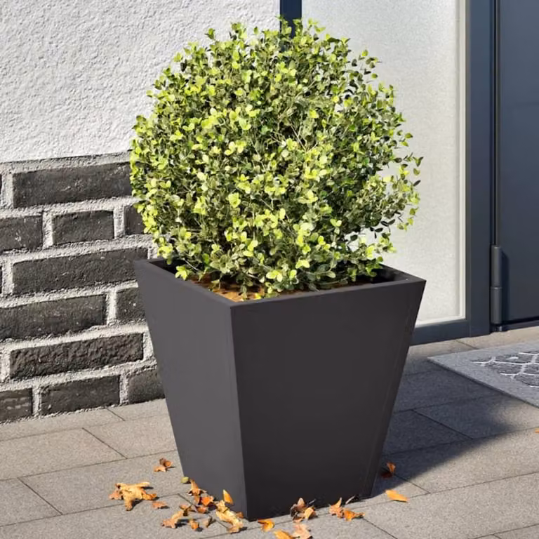Berkfield Home Garden Steel Planter Tubs, Black, 2 Pack, W/D/H: 30 x 30 x 30 cm