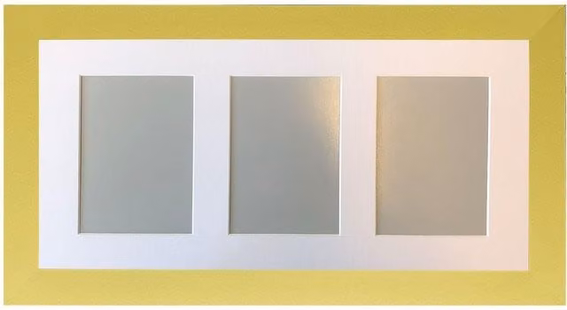 Frames & Mirrors 4U Metro Gold Rectangular Picture Frame with White Mount for 7 x 5 Inch Images