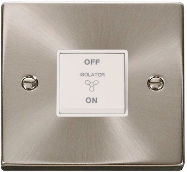 SE HOME Modern Surface Mount 10A 3 Pole Fan Isolation Switch with Chrome and White Plate