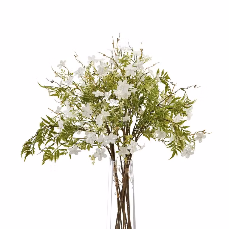 Hill Interiors Artificial Italian Bellflowers in Green and White