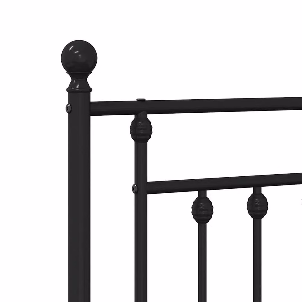 Berkfield Home Classic Metal Headboard, Black, Width: 150 cm – 3