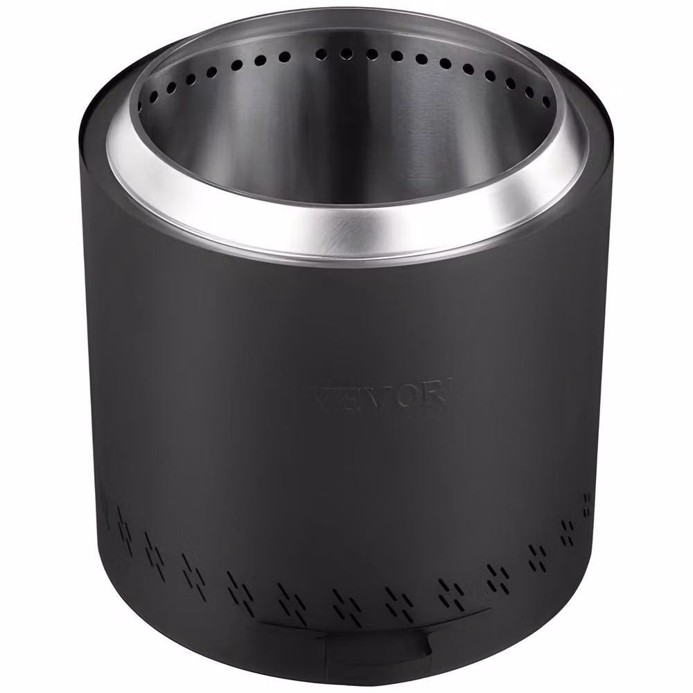 VEVOR Smokeless Stainless Steel Fire Pit Stove with Side-Pull Ash Tray in Black – 5