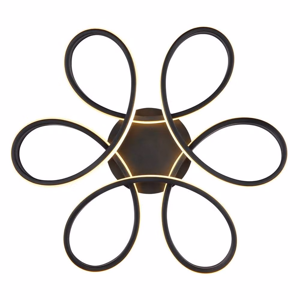 Netlighting Orbita Semi Flush Ceiling Light Matt Black LED 3000K Warm White – 2