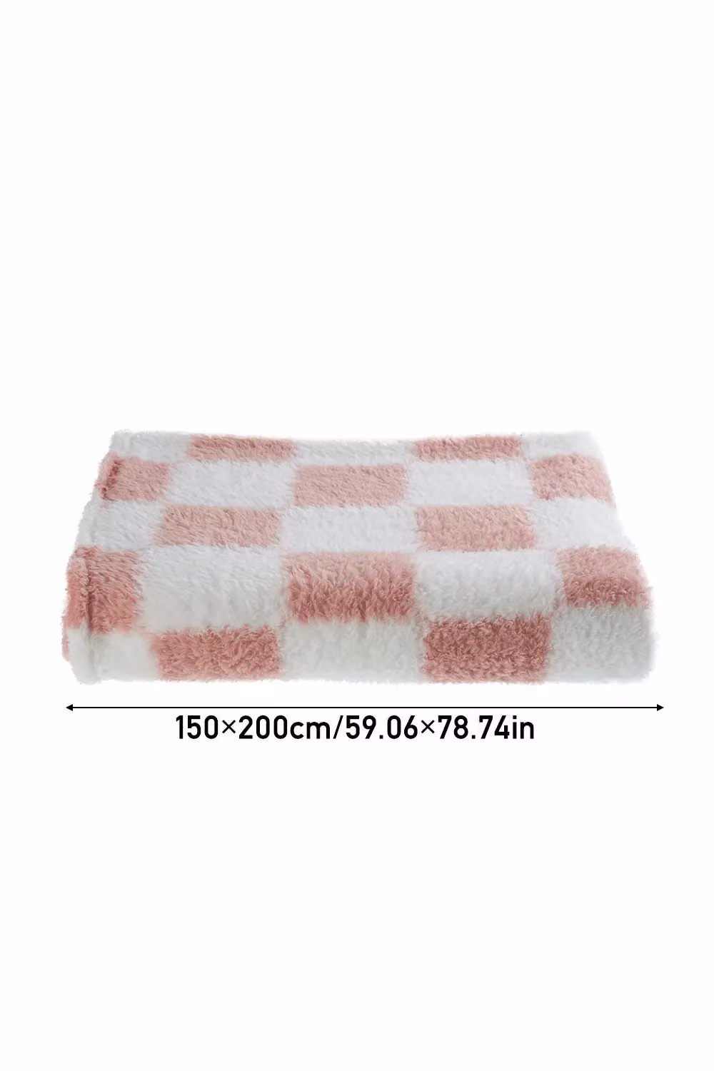 Living and Home Pink Checkered Flannel Soft Lightweight Throw Blanket, W: 200 cm, D: 230 cm – 5