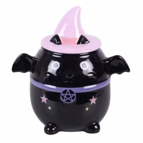 Something Different Wholesale Bat Cat Ceramic Oil Burner in Black and Purple