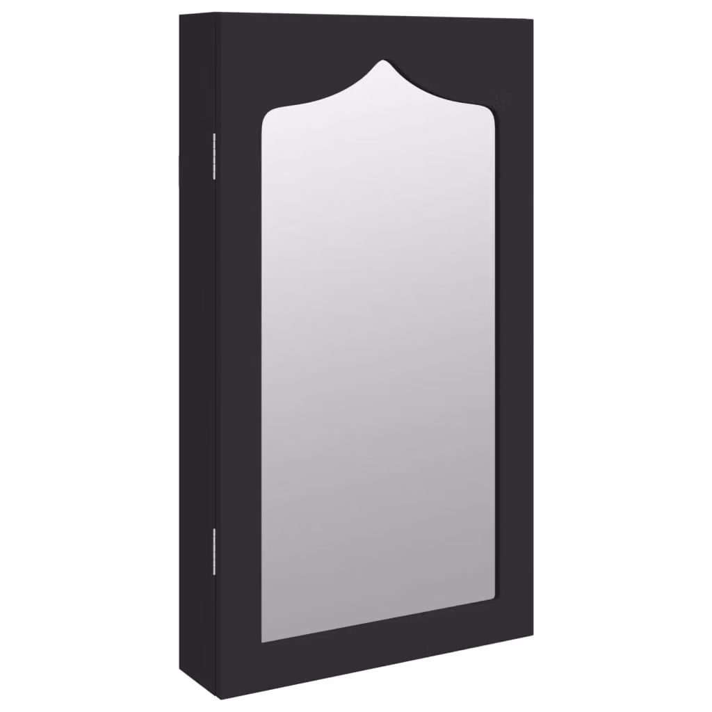 Berkfield Home Wall Mounted Mirror Jewellery Cabinet in Black, W: 37.5 cm, D: 10 cm, H: 67 cm – 2