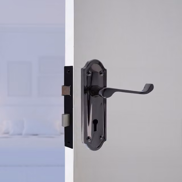 Betley Butterfly Plate Door Handle in Black