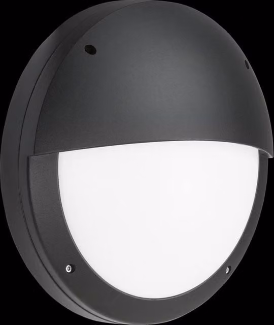 Netlighting Eyelid LED Bulkhead with CCT, Emergency Function and Microwave Motion Sensor, Black, IP65, 18W