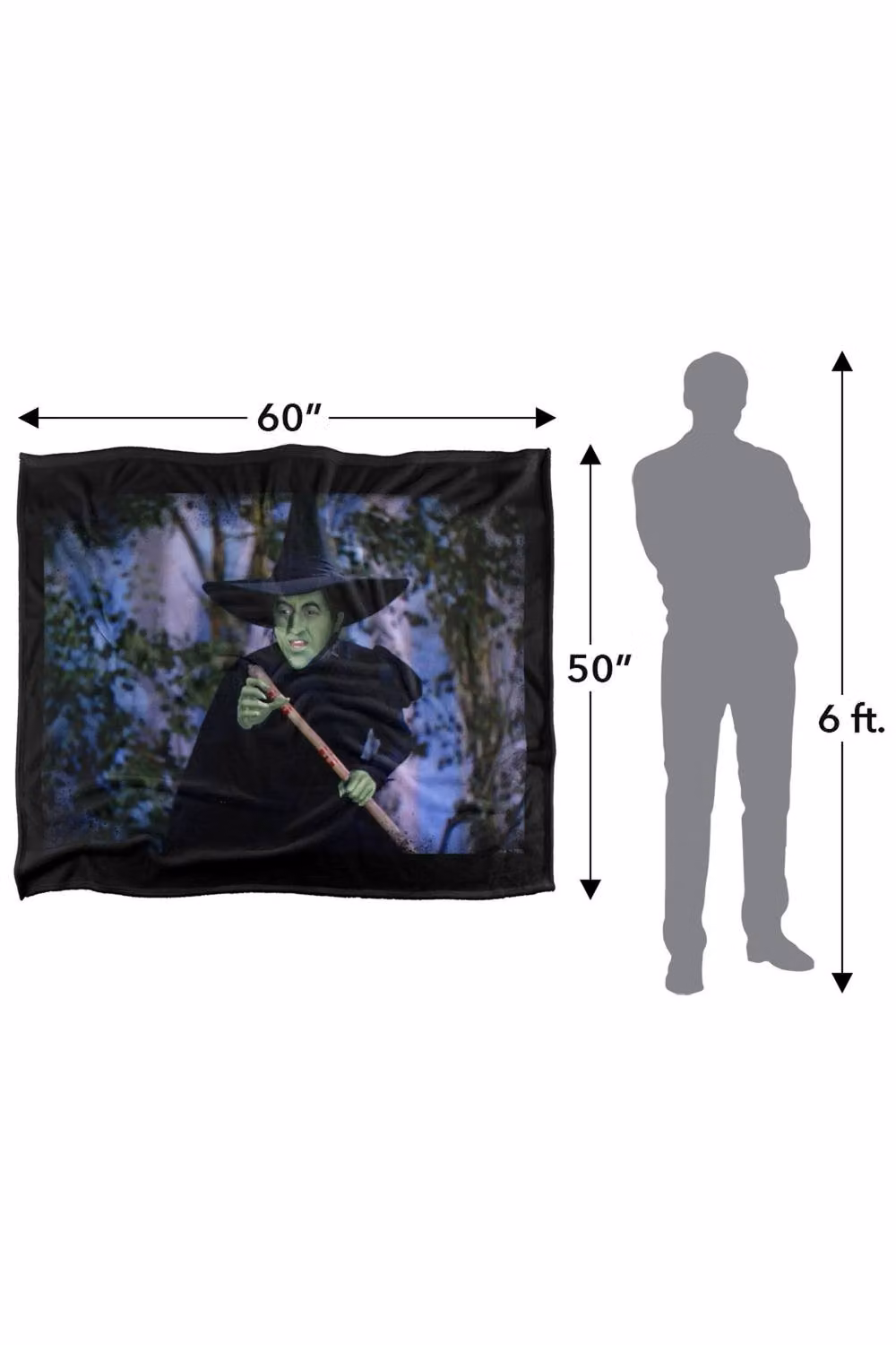 LOGOVISION The Wizard Of Oz The Wicked Witch Plotting Super Soft Silky Touch Fleece Throw Blanket, Multicolour, W: 152 cm, D: 127 cm – 8