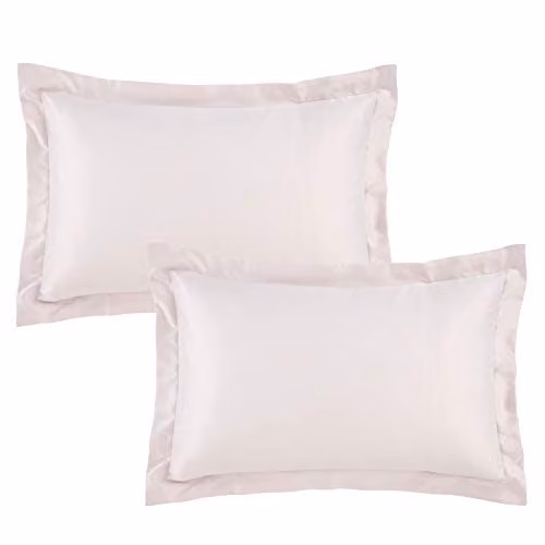 Catherine Lansfield Silky Soft Satin Oxford Pillowcase Pair in Pink – 2