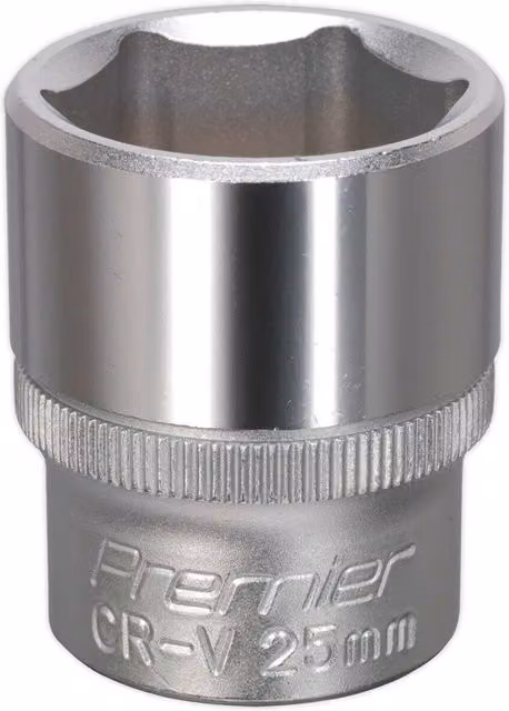 Loops 25mm Steel Drive Socket 1/2 inch Square Drive Chrome Vanadium Wrench Socket in Silver – 1