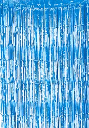 Netagon Blue Shimmer Tinsel Curtain W: 3 m, H: 1 m