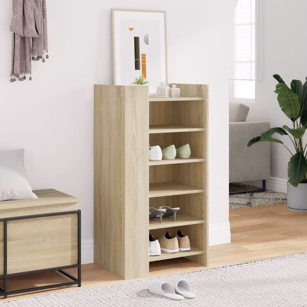 Berkfield Home Sonoma Oak Shoe Cabinet in Light Brown, W/D/H: 52 x 37.5 x 100 cm – 3