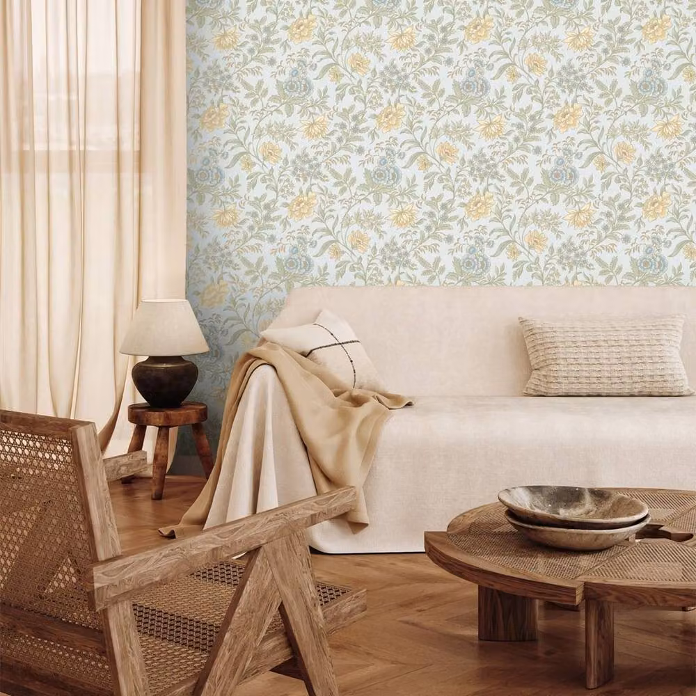 Rasch Echoes Of Eden Garden Muse Botanical Floral Wallpaper in Blue – 2