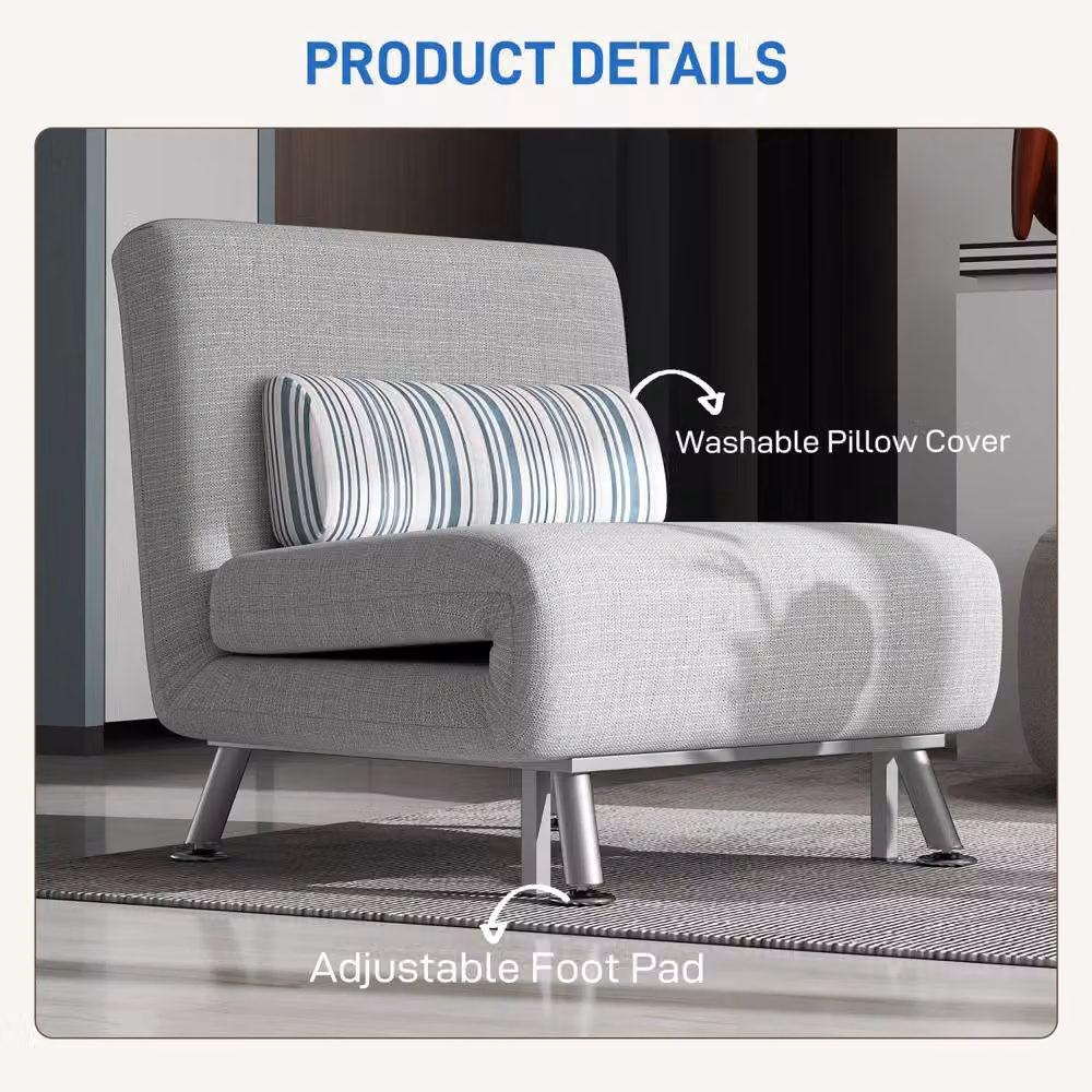 Wyld Haus Coyo Kere Single Fold-Out Futon Chair Bed in Light Grey – 5