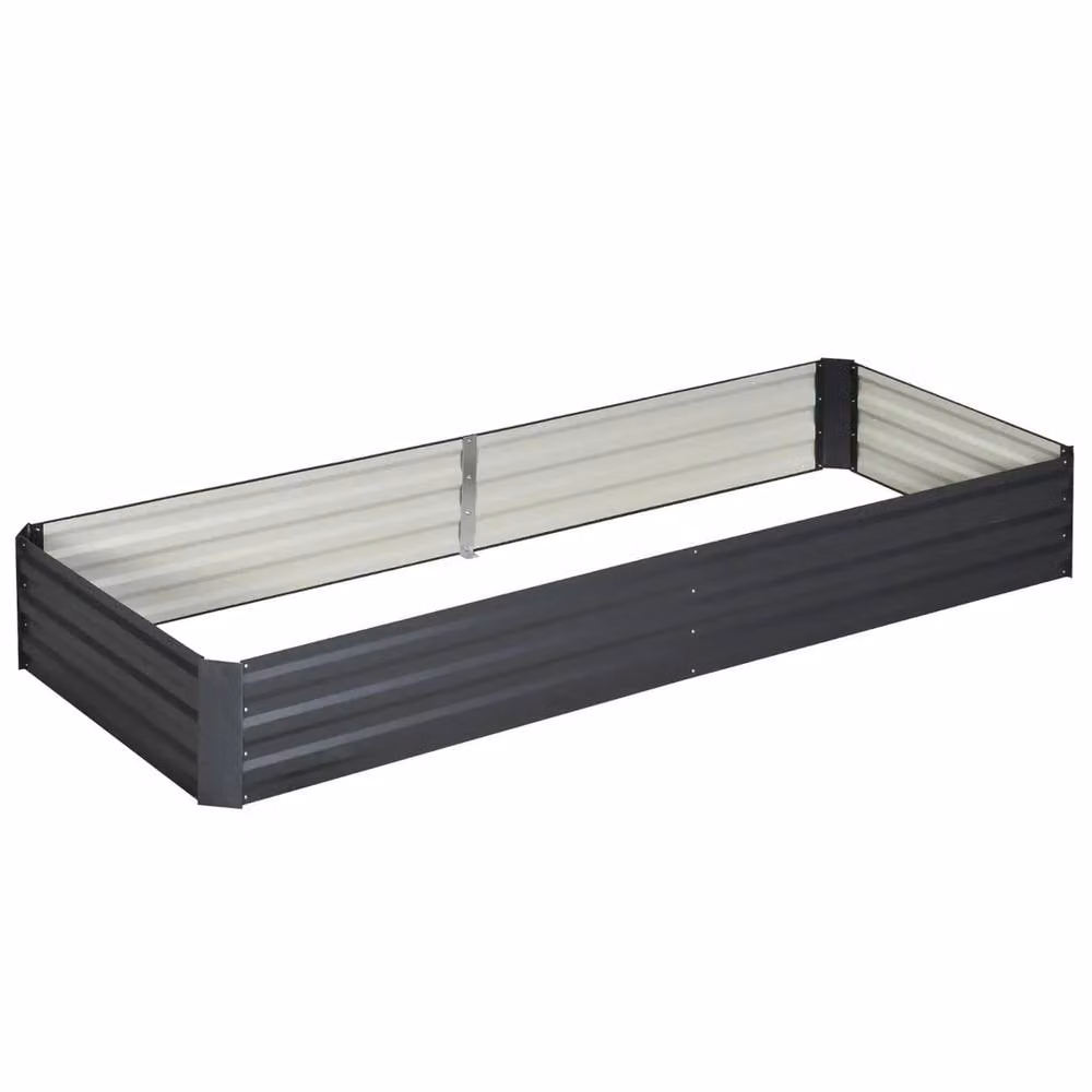Kelvenix Grey Galvanised Steel Metal Raised Garden Bed Large Outdoor Planter Box W/D/H: 120 x 90.5 x 241 cm – 2