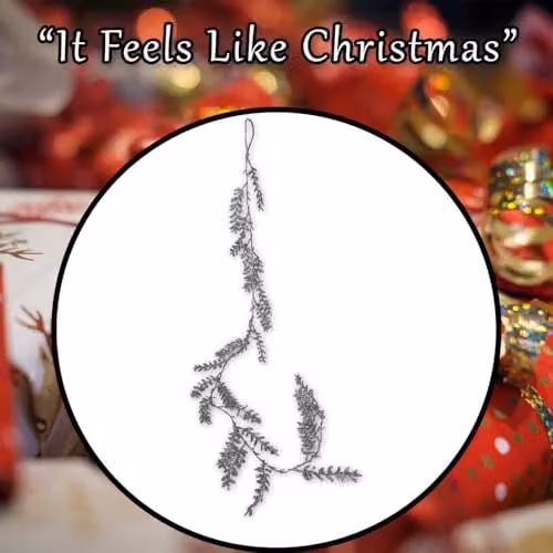 VFM e-Store Christmas Glitter Leaves Garland Decoration, Silver, W/H: 8 cm x 150 cm – 6