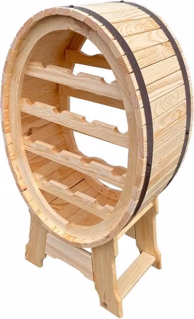 Promex Rustic Pine Wood Wine Rack for 14 Bottles, Brown, W/D/H: 90 x 30 x 50 cm