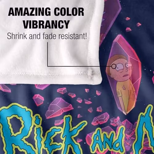 LOGOVISION Rick and Morty Death Crystal Futures Super Soft Fleece Throw Blanket, Multicolour, W: 152 cm, D: 127 cm – 3