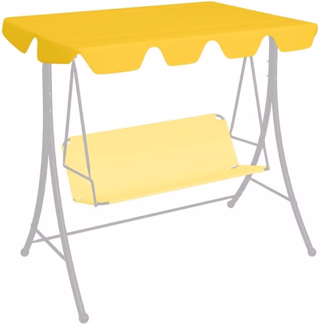 Berkfield Home Replacement Yellow PVC-Coated Water-Repellent Garden Swing Canopy W: 188 cm, D: 145 cm, H: 110 cm