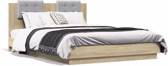 Berkfield Home Small Double Bed Frame in Sonoma Oak, Light Brown, W/D/H: 120 x 200 cm – 1