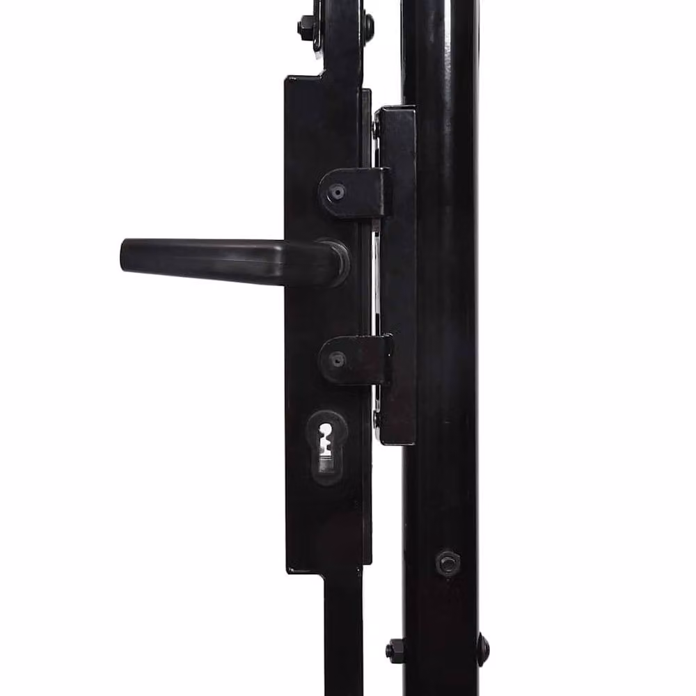 Berkfield Home Elegant Steel Swing Garden Gate, Black, W: 400 cm, H: 175 cm – 2