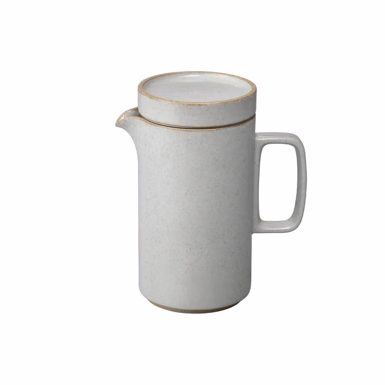 Hasami Porcelain Tall Teapot with Infuser in Gloss Grey