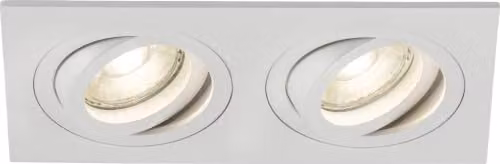 Knightsbridge Ambar Twin Tilt Square Recessed Downlight, White, GU10, Dimmable and Adjustable