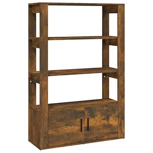 vidaXL Smoked Oak Sideboard in Brown, W/D/H: 80 x 30 x 119.5 cm