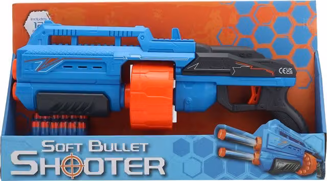 Nerf Blue Foam Dart Blaster Soft Bullet Shooter
