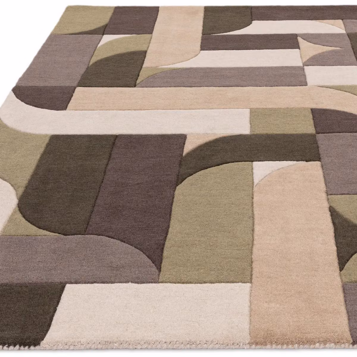 The Rug Shop UK Green and Multicolour Handmade Modern Geometric Abstract Area Rug, W: 200 cm, L: 300 cm – 3