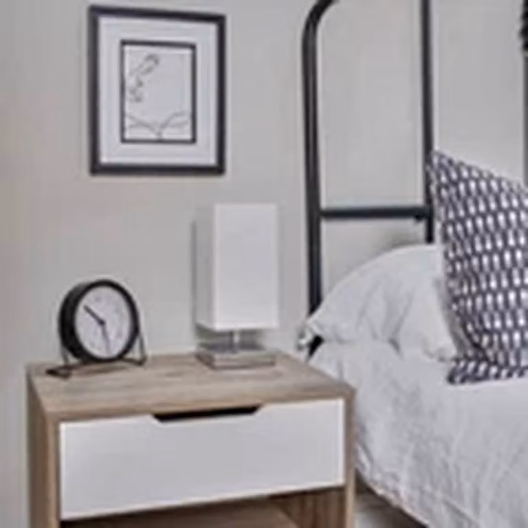 EONLION White Square Touch Bedside Table Lamp with Chrome Metal Base and Fabric Shade, H 30.0 cm x W 12.5 cm x D 12.5 cm
