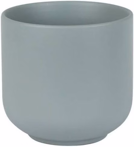 KDMD Hortus Havana Matt Grey Ceramic Tabletop Pot, 2 Pack, Diameter: 15 cm, Height: 16 cm