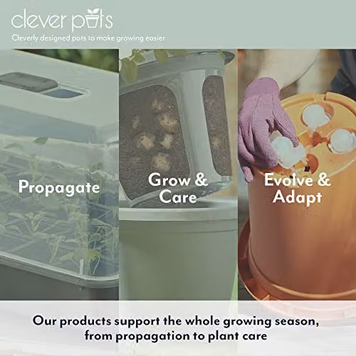 Clever Pots Easy Release Plastic Plant Pots, Pack of 5, Brown – 4