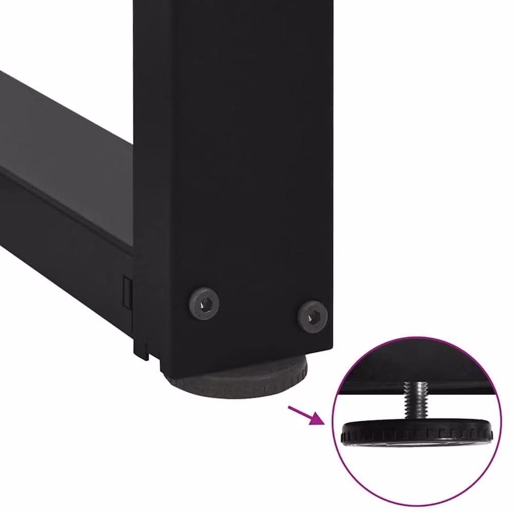 Berkfield T-Shaped Steel Bar Table Legs, 2 Pieces, Black, W: 60 cm, D: 35 cm, H: 100-101 cm – 4