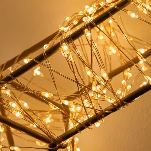 Samuel ALEXANDER Gold Metal Hanging Galaxy Star Christmas Decoration with Warm White LEDs, Width: 58 cm – 4