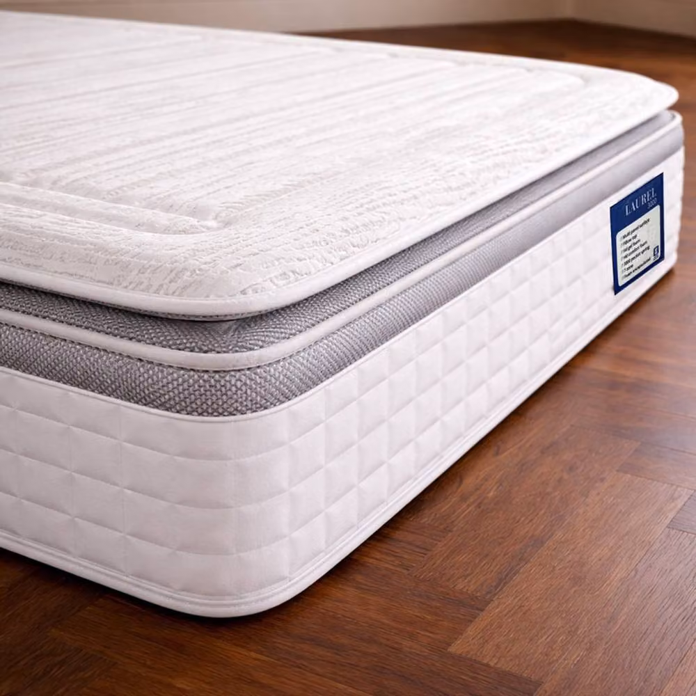 Desire Deco Laurel 3000 Hybrid Pocket Spring Pillow Top Mattress in White, W/D/H: 120 x 200 cm – 2