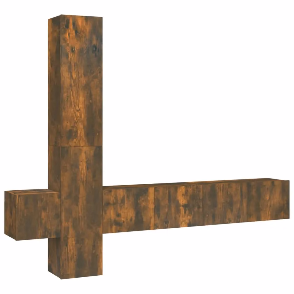 Berkfield Home 5 Piece Smoked Oak TV Cabinet Set in Brown – 2