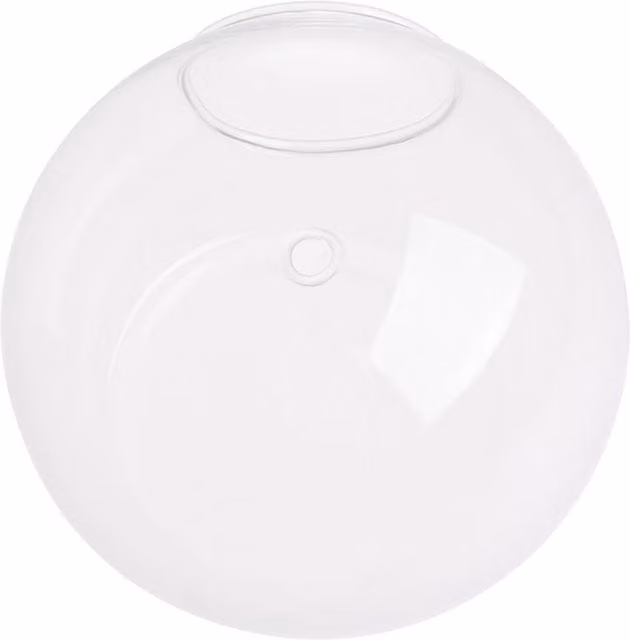 Livingandhome Set of 4 Round Hanging Glass Terrariums, Transparent/White, Diameter: 15 cm