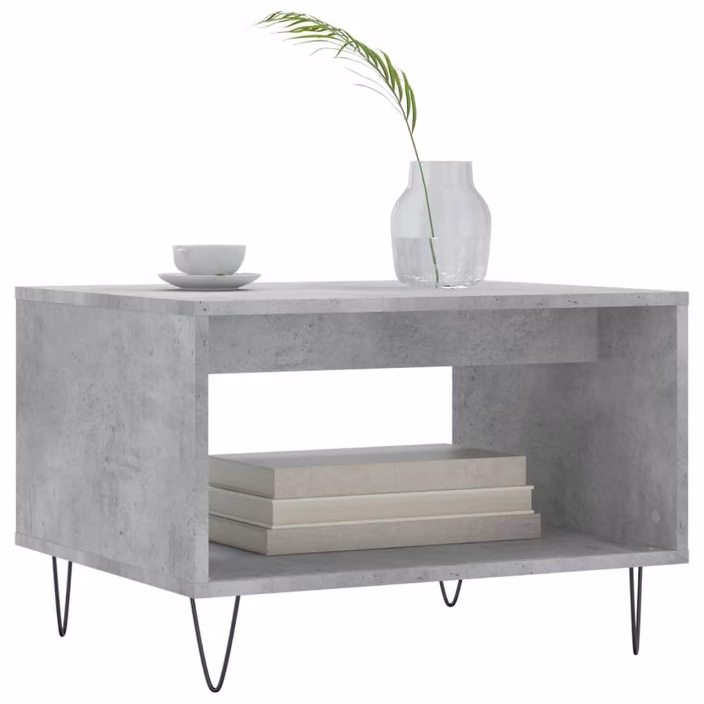 Berkfield Home Industrial Coffee Table in Concrete Grey, W/D/H: 60 x 50 x 40 cm – 3